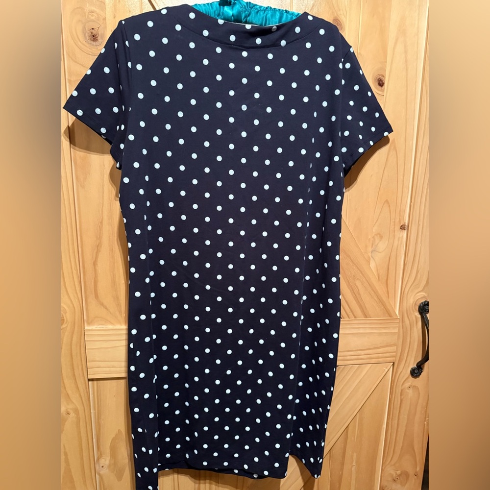 ⭐️Tommy Hilfiger Navy Blue Polka Dot Midi Dress - Picture 7 of 7